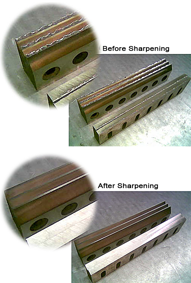 Examples of blade sharpening
