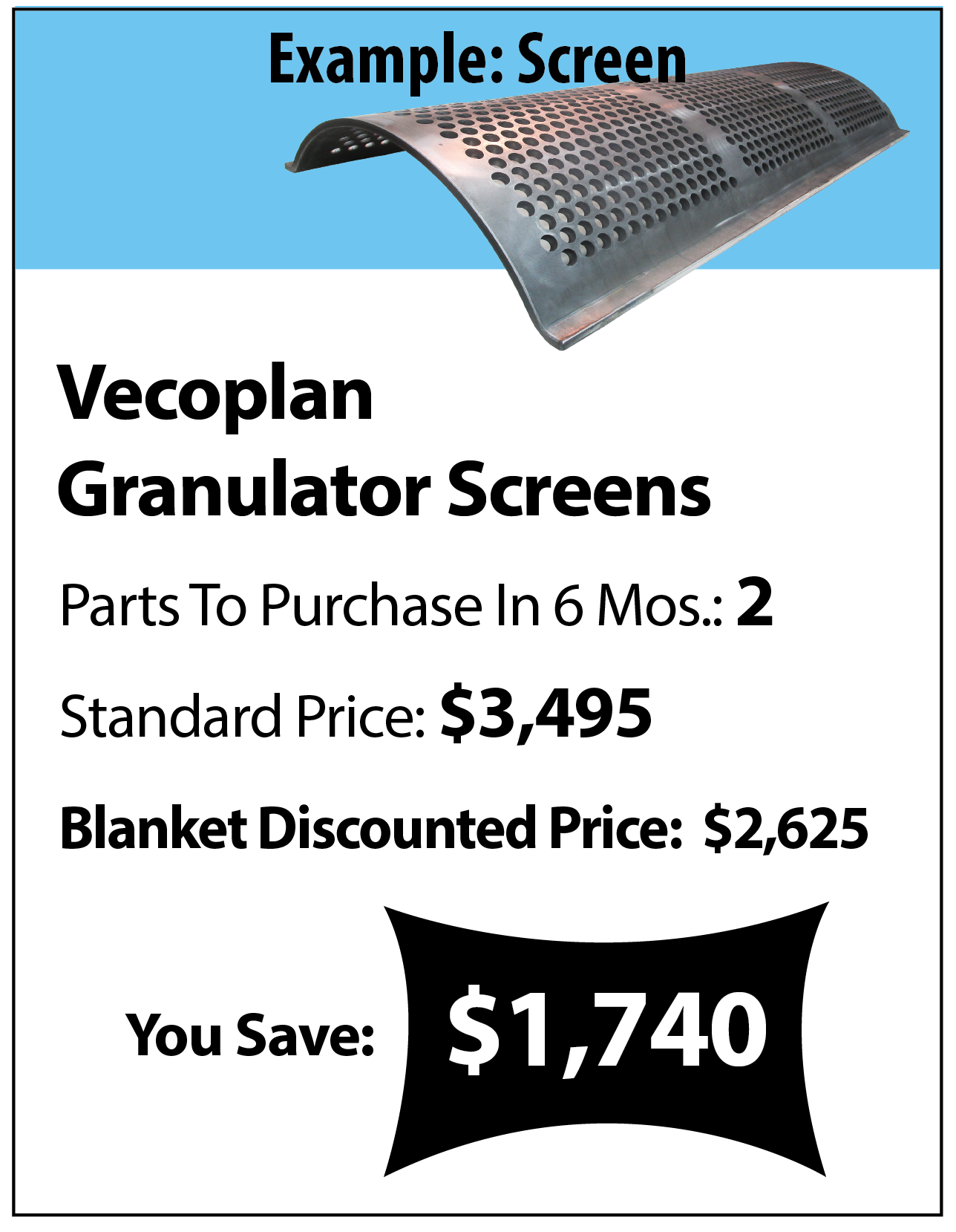 Example of blanket purchasing with screens