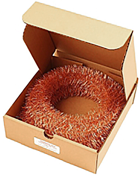 Box with copper tinsel